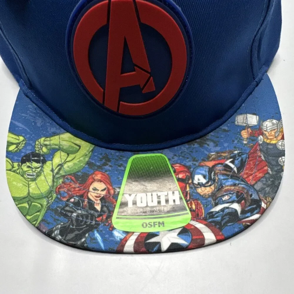 Marvel Avengers Yourh Adjustable Baseball Cap One Size Blue Graphic